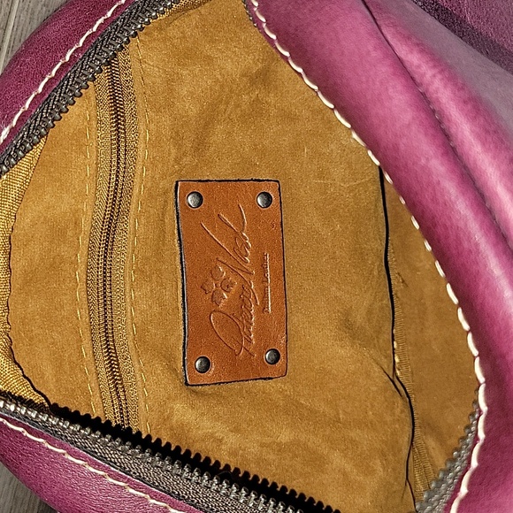 Patricia Nash Purple Leather Flap Front Crossbody Shoulder Bag - Picture 13 of 14